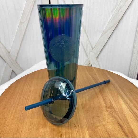Starbucks Tumbler Ocean Kaleidoscope Venti 24OZ Iridescent Blue - Picture 7 of 10